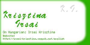 krisztina irsai business card